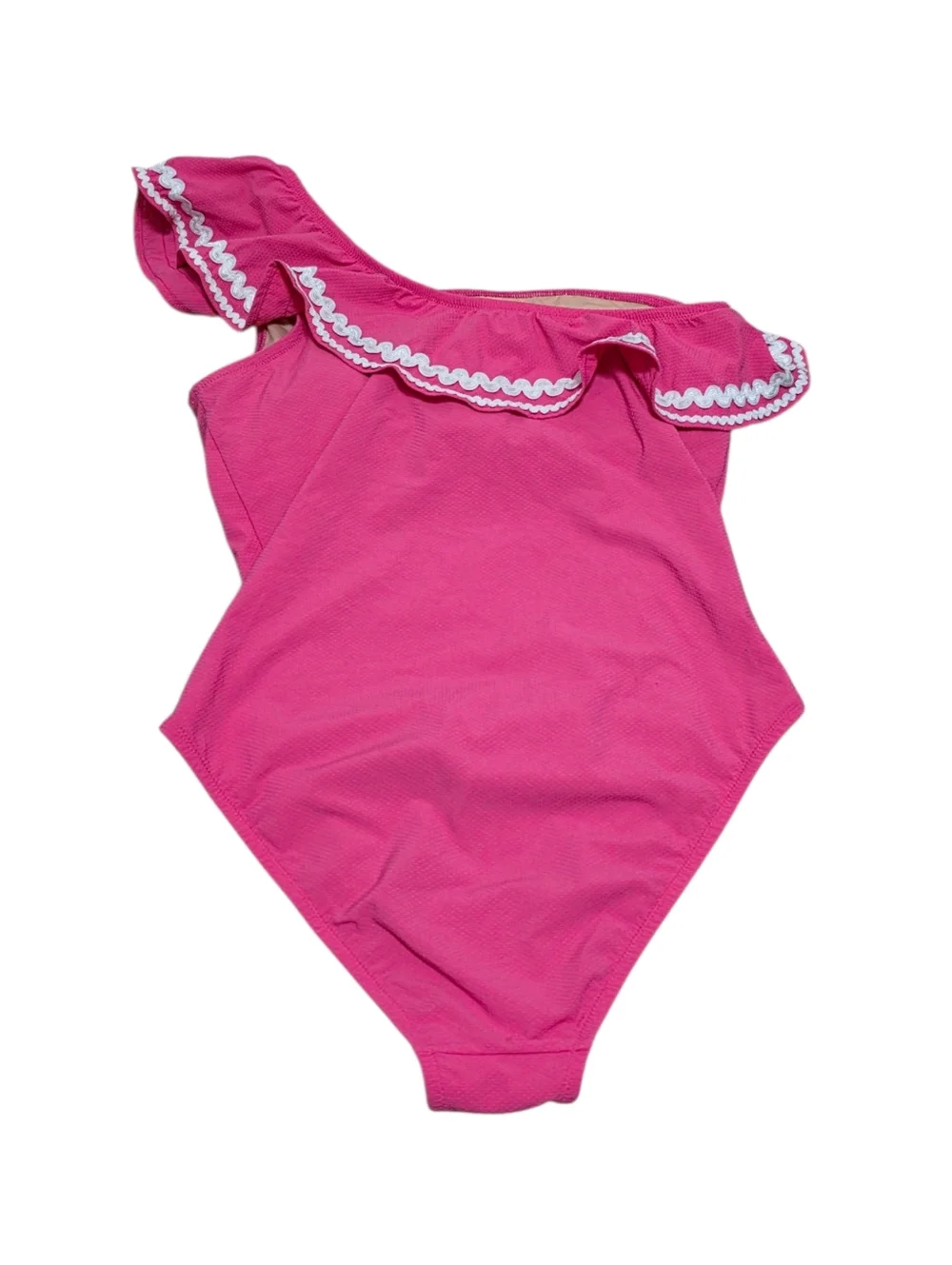 J. Crew One Shoulder Ruffle Rickrack One Piece Swimsuit in Sweet Briar Size 6